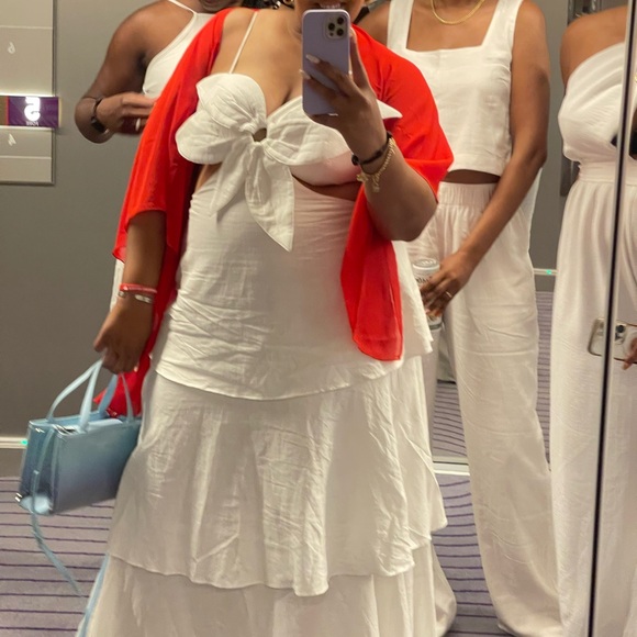 Farm Rio White Flower Layered Dress - Picture 5 of 5